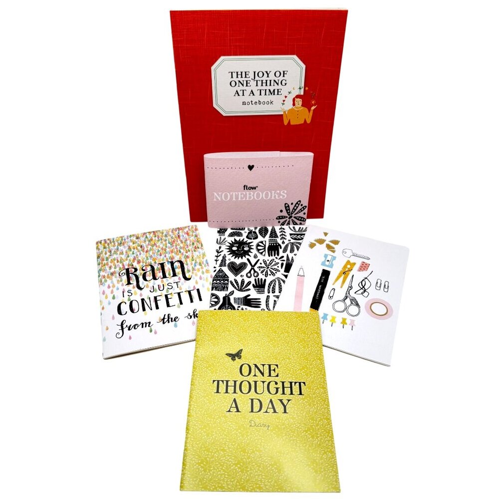 Flow Magazine 4 Notebooks 1 Diary Set Illustrated Designs For Paper Lovers